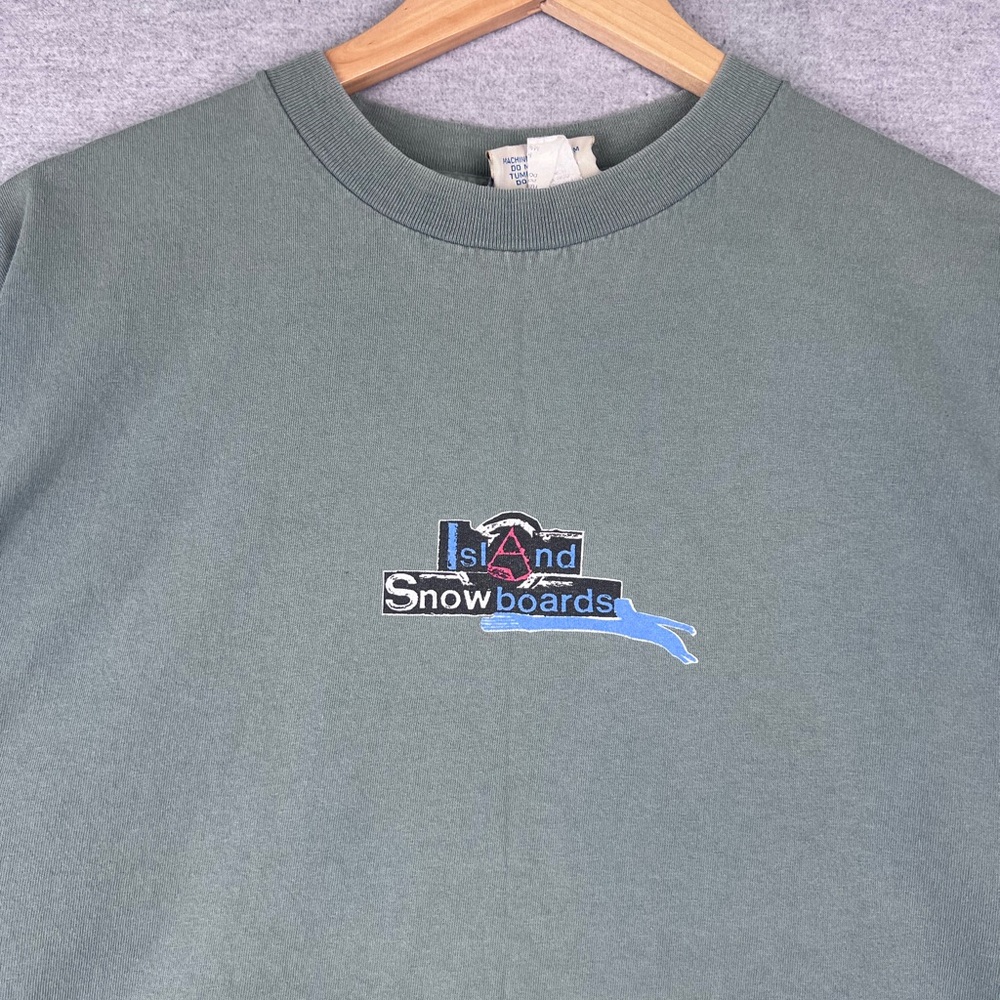 Vintage 90s Island Snowboards Made In USA Green Size‎ XL